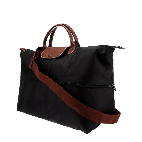 Longchamp Black and Brown Travel Bag - Picture 5 of 6